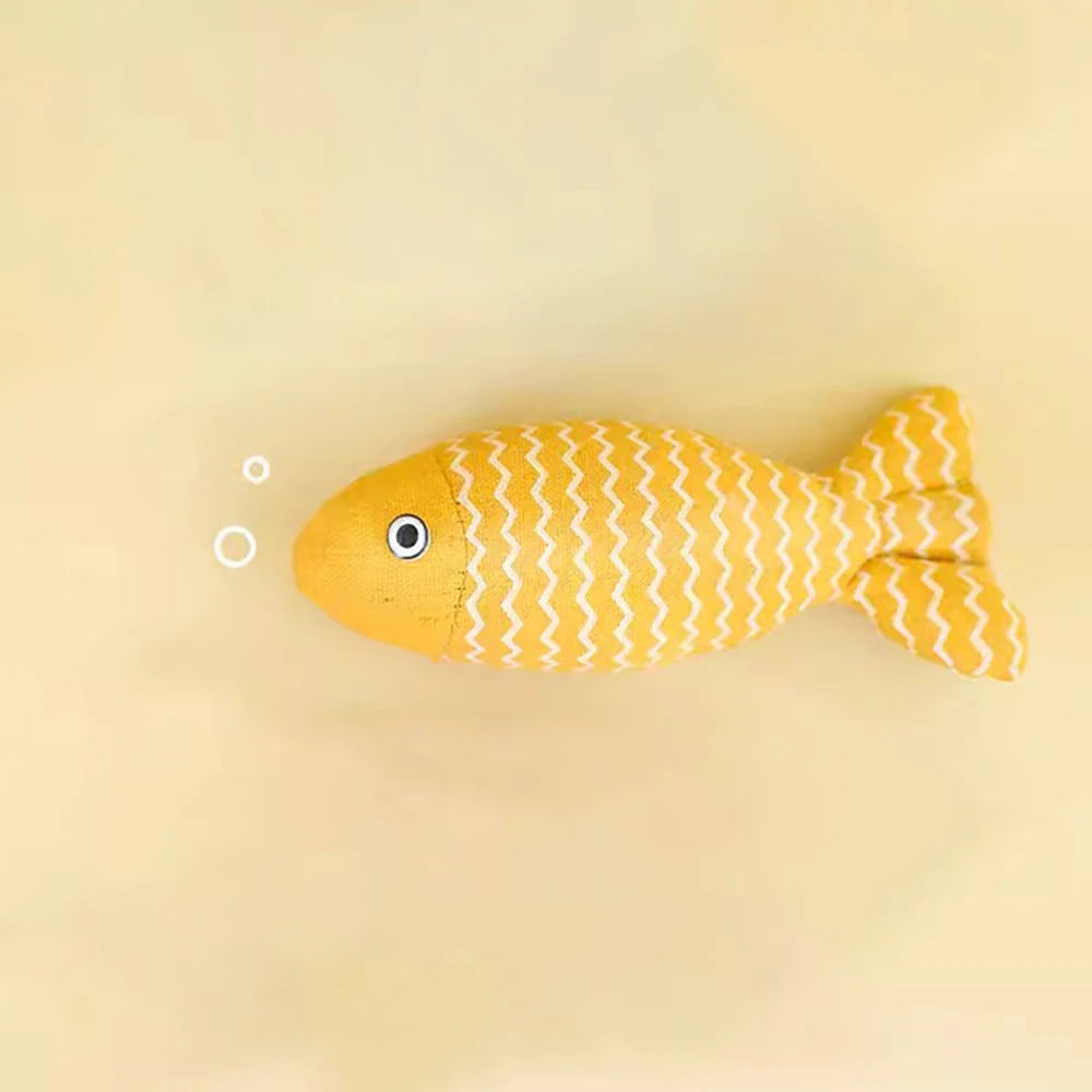 MADDEN Cat Fish Toy Cat Scratcher Catnip Toy Interactive Simulation Fish Cat Mint Fidget Toys Stuffed Playing Toy For Cat Kitten